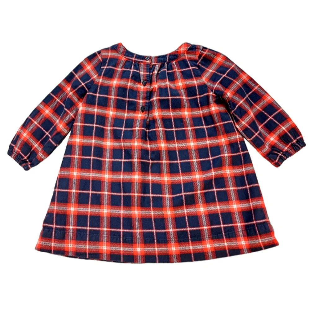 GAP Dress Navy, Red and White Plaid Size 12-18 Months